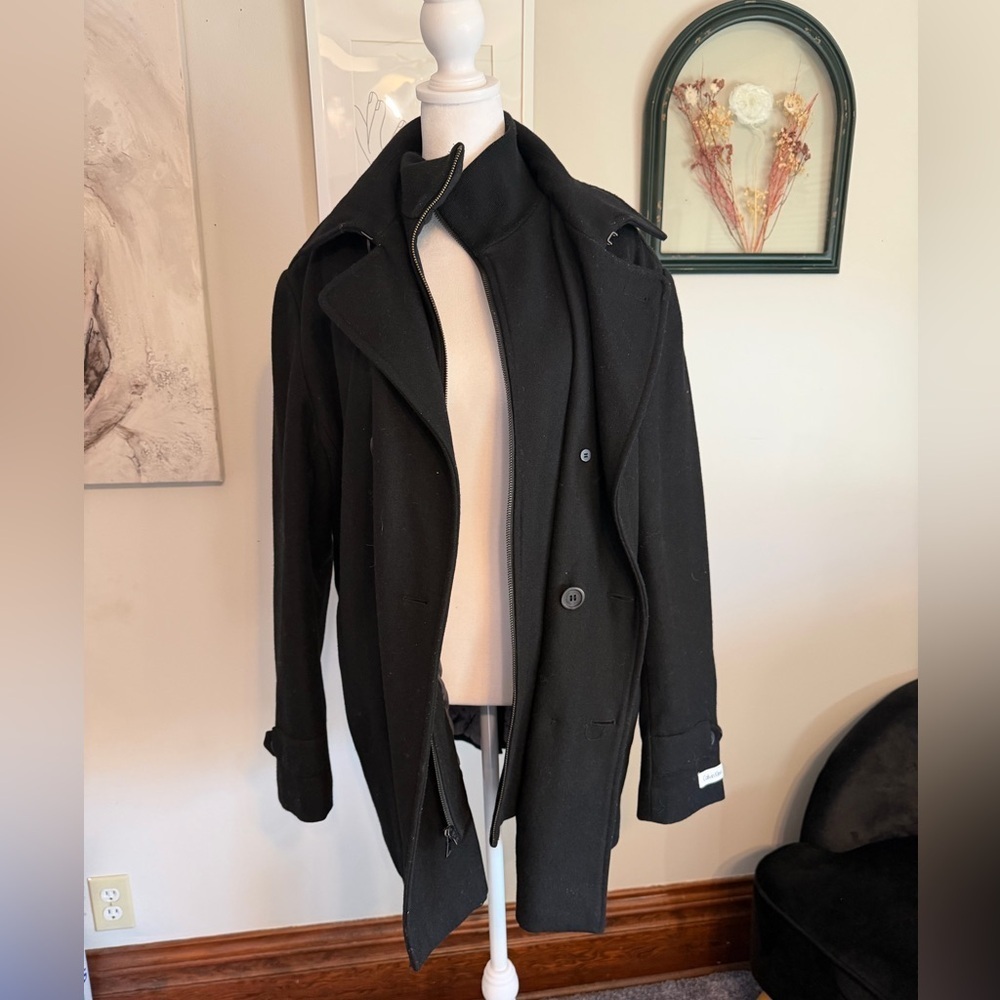 Calvin Klein Men's Black Trench Coat